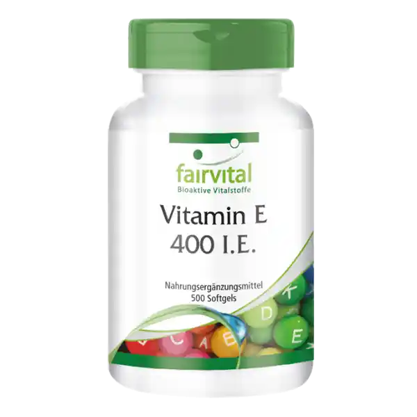 Vitamine E 400 UI - Flacon avantageux - 500 capsules molles