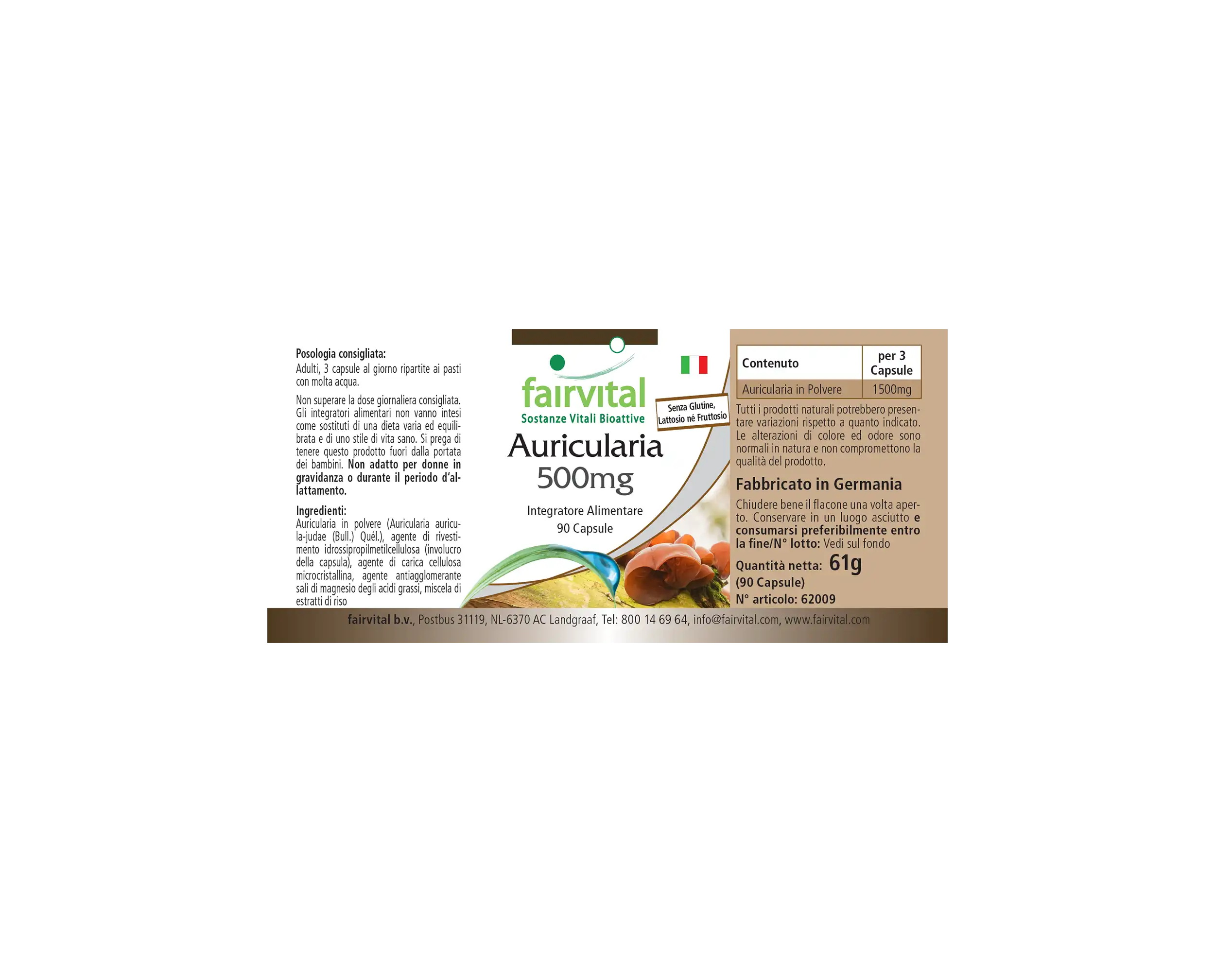 Auricularia 500mg - 90 capsule