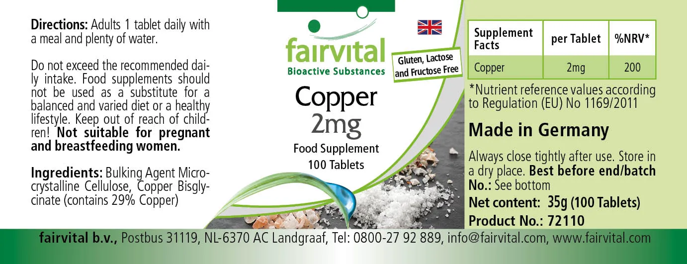 Copper 2mg - 100 tablets