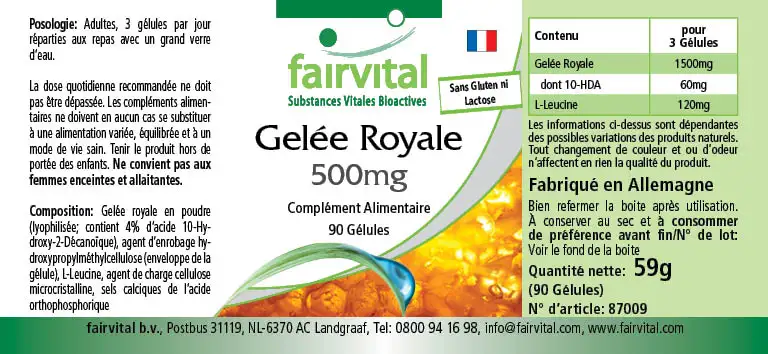 Gelée Royale 500mg - 90 gélules