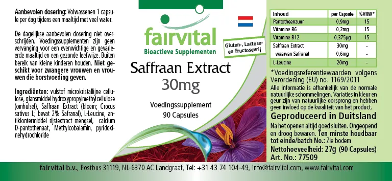 Estratto di zafferano 30mg - 90 capsule