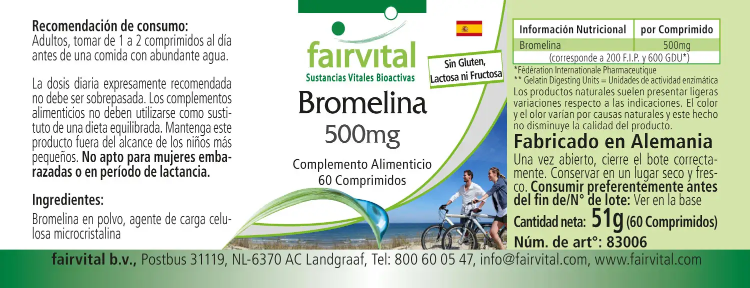Bromelain 500mg - 60 tablets