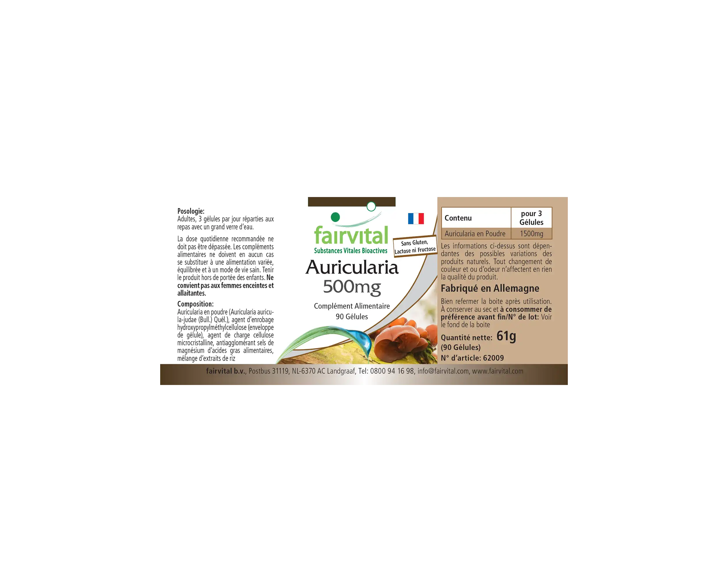 Auricularia 500mg - 90 capsule