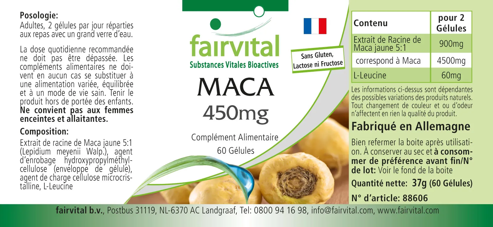 MACA 450mg - 60 Capsules