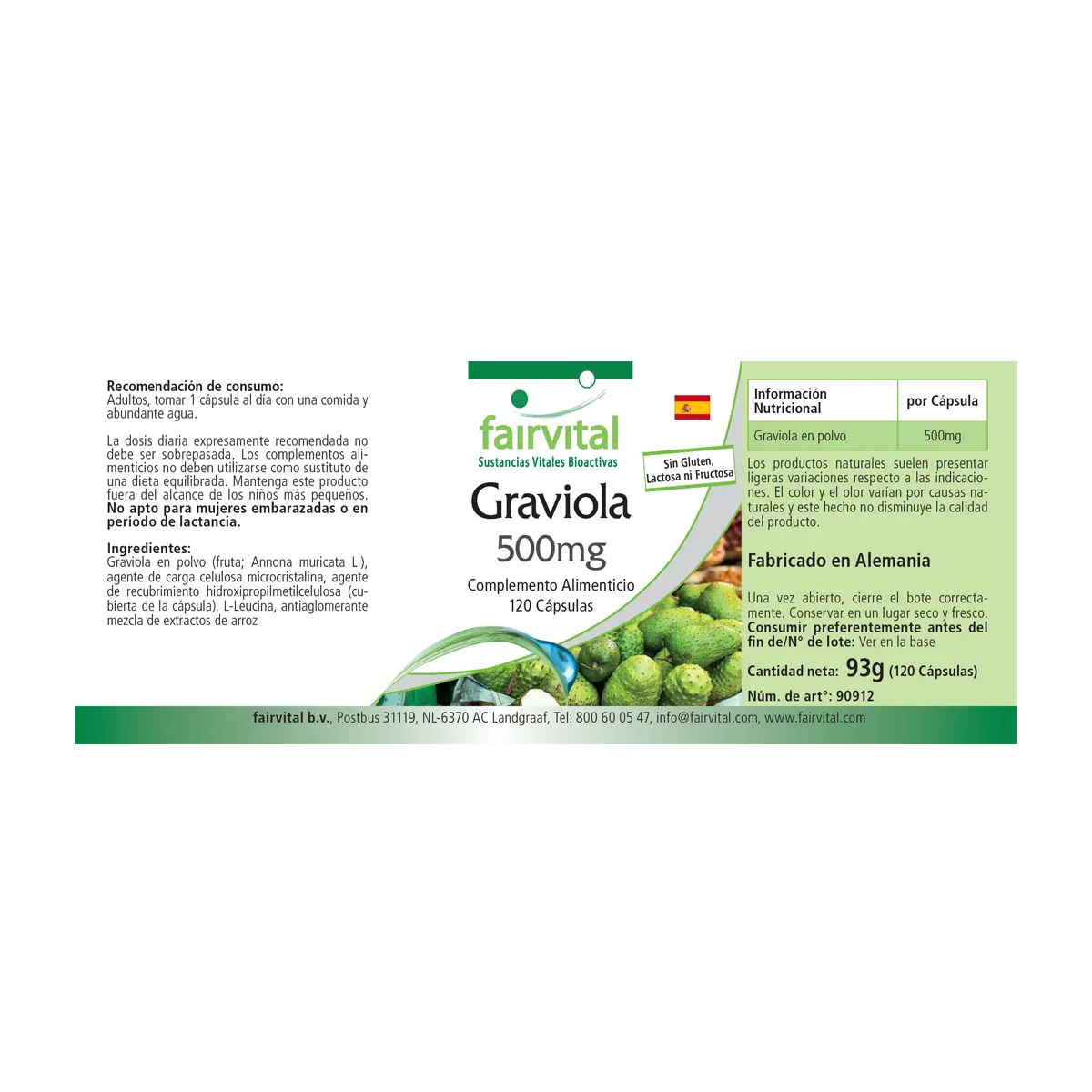 Fruit de Graviola 500mg - 120 gélules Fruit de Graviola 500mg - 120 gélules