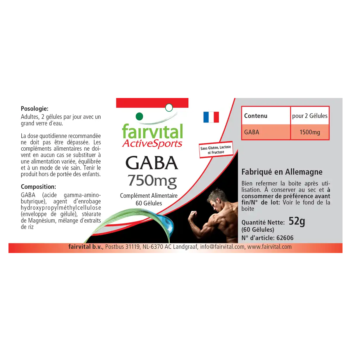 GABA 750mg - 60 Capsules