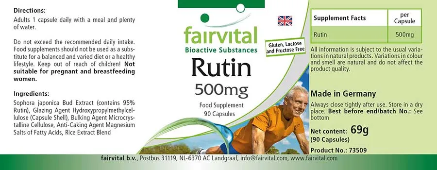 Rutina 500mg - Vitamina P - 90 capsule Rutina 500mg - Vitamina P - 90 capsule