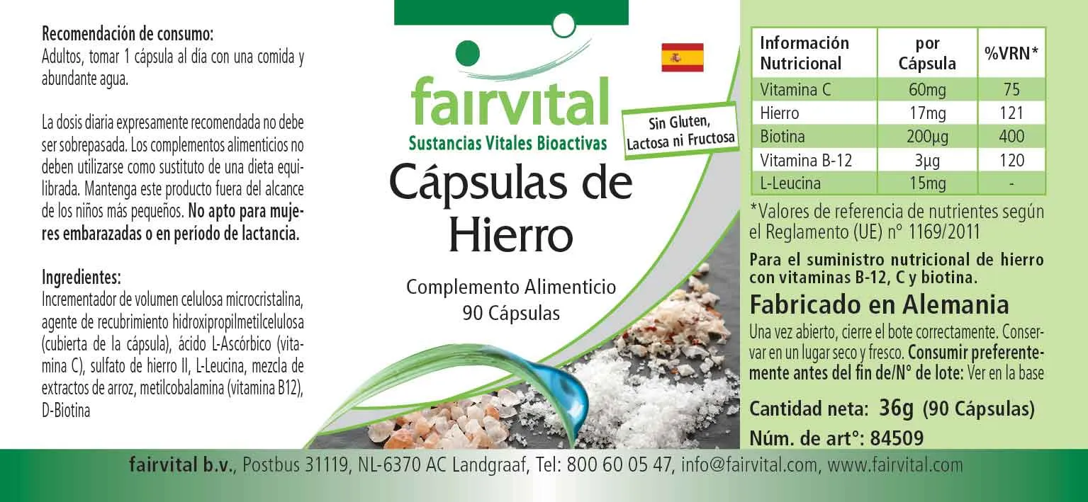 Iron capsules with vitamins - 90 capsules