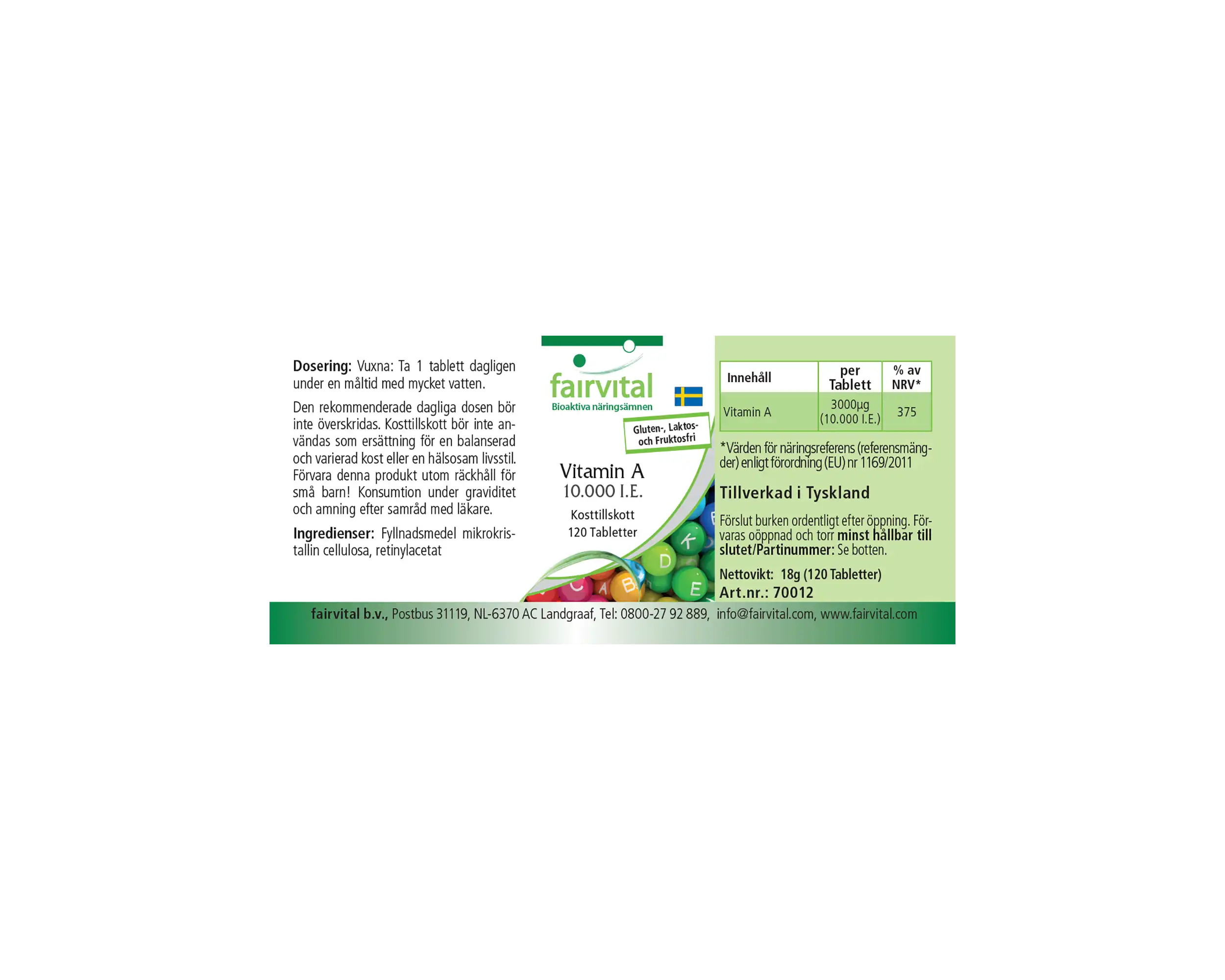 Vitamin A 10,000 IU – 120 Tablets | Fairvital