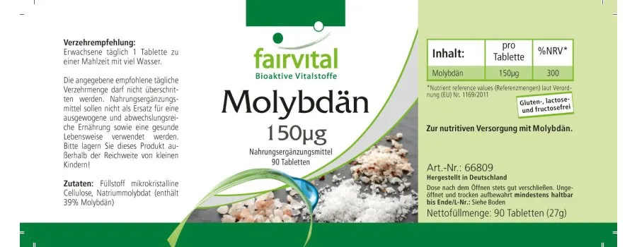 Molybdeen 150µg - 90 tabletten