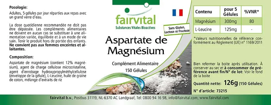 Aspartate de magnésium - 150 gélules