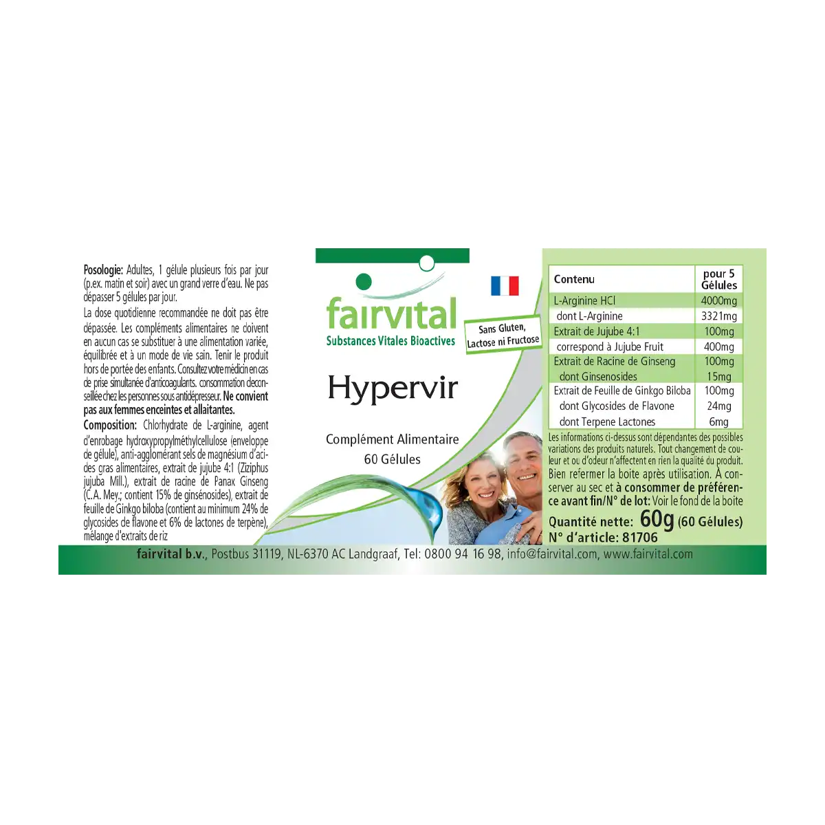 Hypervir - 60 Kapseln - mit Gingko & Ginseng - Hochdosiert und Vegan | Fairvital Hypervir - 60 Kapseln - mit Gingko & Ginseng - Hochdosiert und Vegan | Fairvital