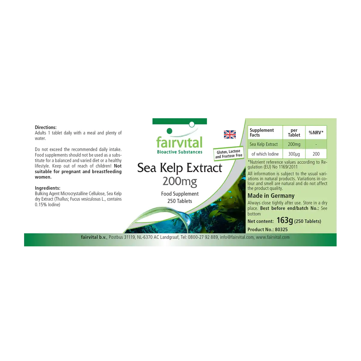 Kelp extract 200mg - 250 tablets