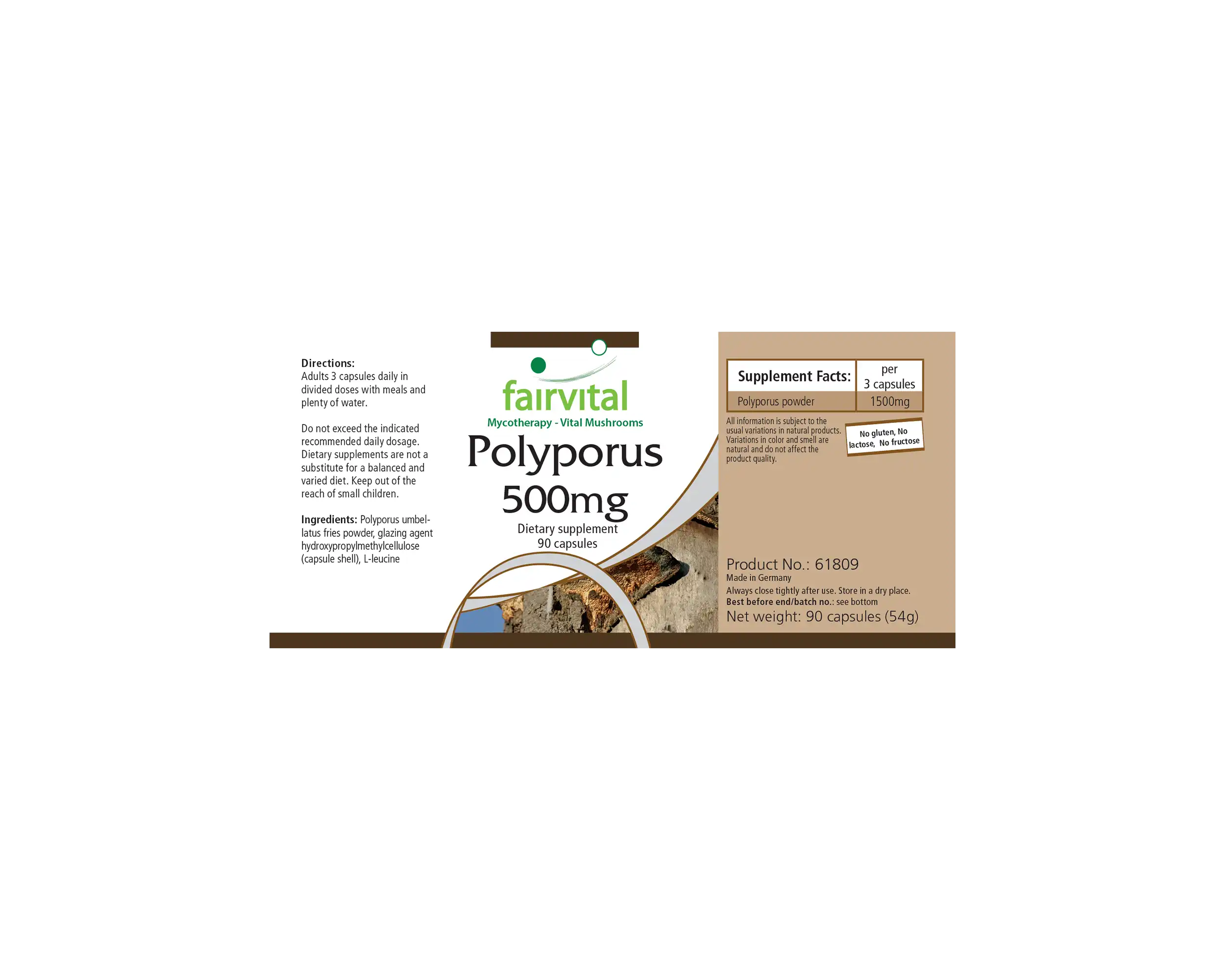 Poliporo - Il puro fungo 500mg - 90 capsule