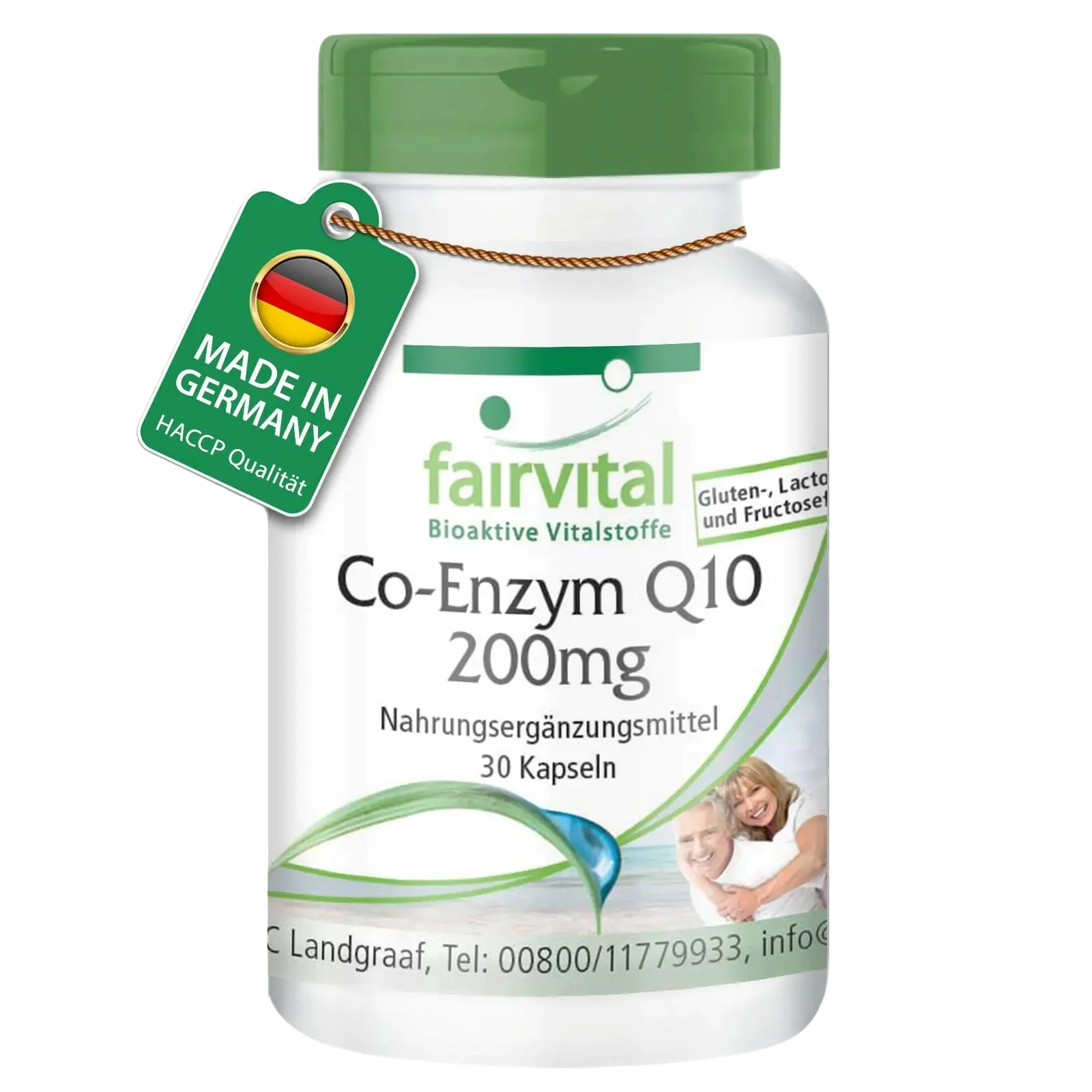 Co-Enzym Q10 200mg - 30 Kapseln - CoQ10 Ubiquinon Kapseln - Hochdosiert und Vegan | Fairvital Co-Enzym Q10 200mg - 30 Kapseln - CoQ10 Ubiquinon Kapseln - Hochdosiert und Vegan | Fairvital