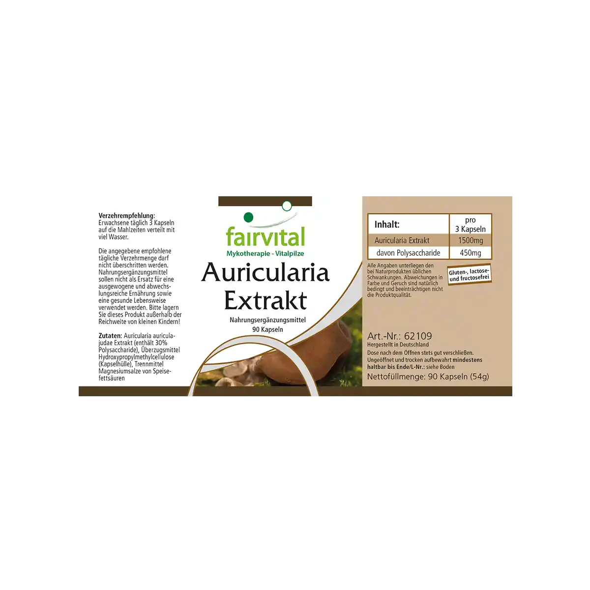 Estratto di Auricularia - 90 capsule