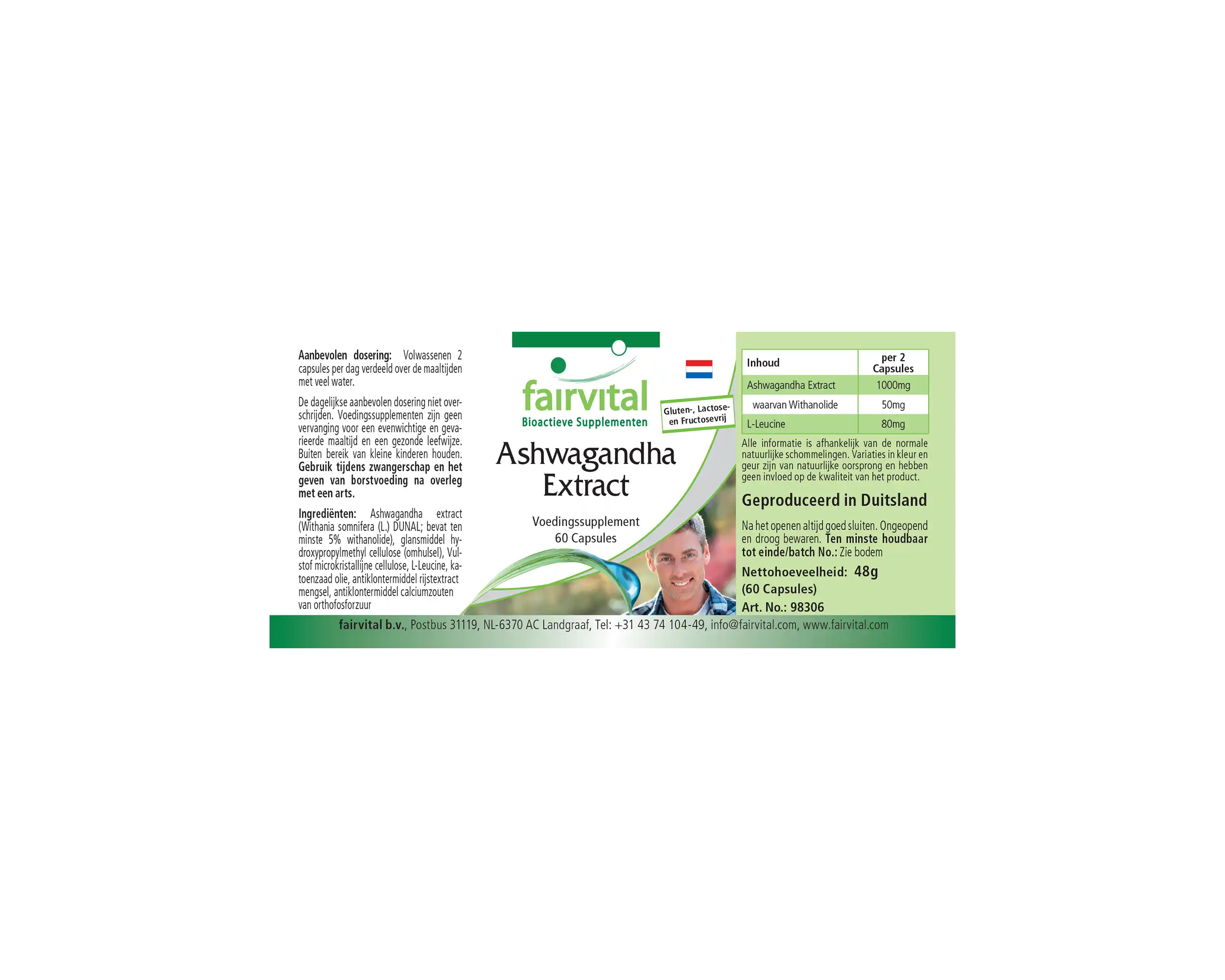 Ashwagandha Extrakt - 60 Kapseln  - Hochdosiert und Vegan | Fairvital