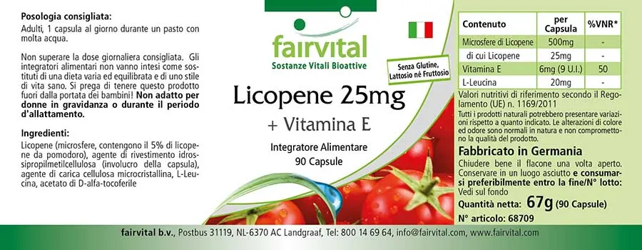 Lycopeen 25mg + Vitamine E - 90 capsules