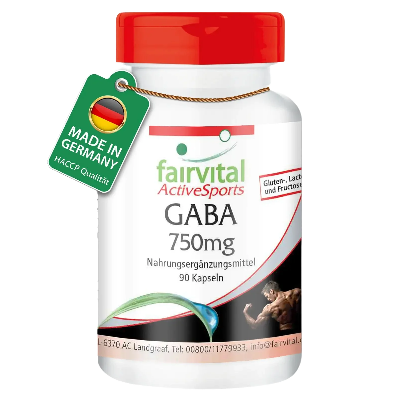 GABA 750mg - 90 Kapseln - Gamma-Aminobuttersäure - Hochdosiert und Vegan | Fairvital GABA 750mg - 90 Kapseln - Gamma-Aminobuttersäure - Hochdosiert und Vegan | Fairvital