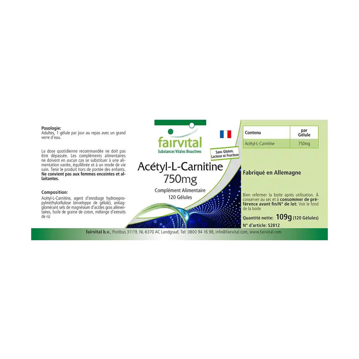 Acetyl-L-Carnitine 750mg