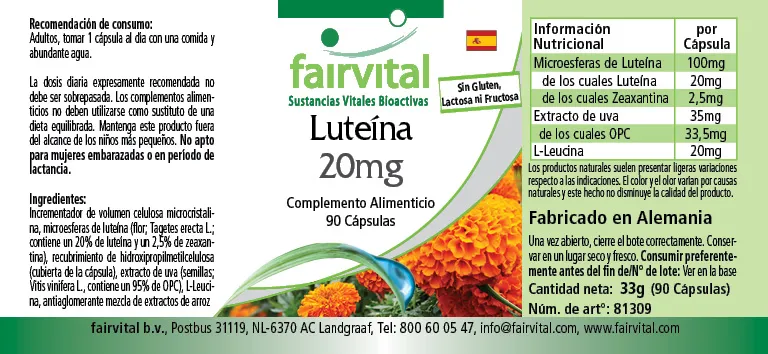 Lutein 20mg mikroverkapselt