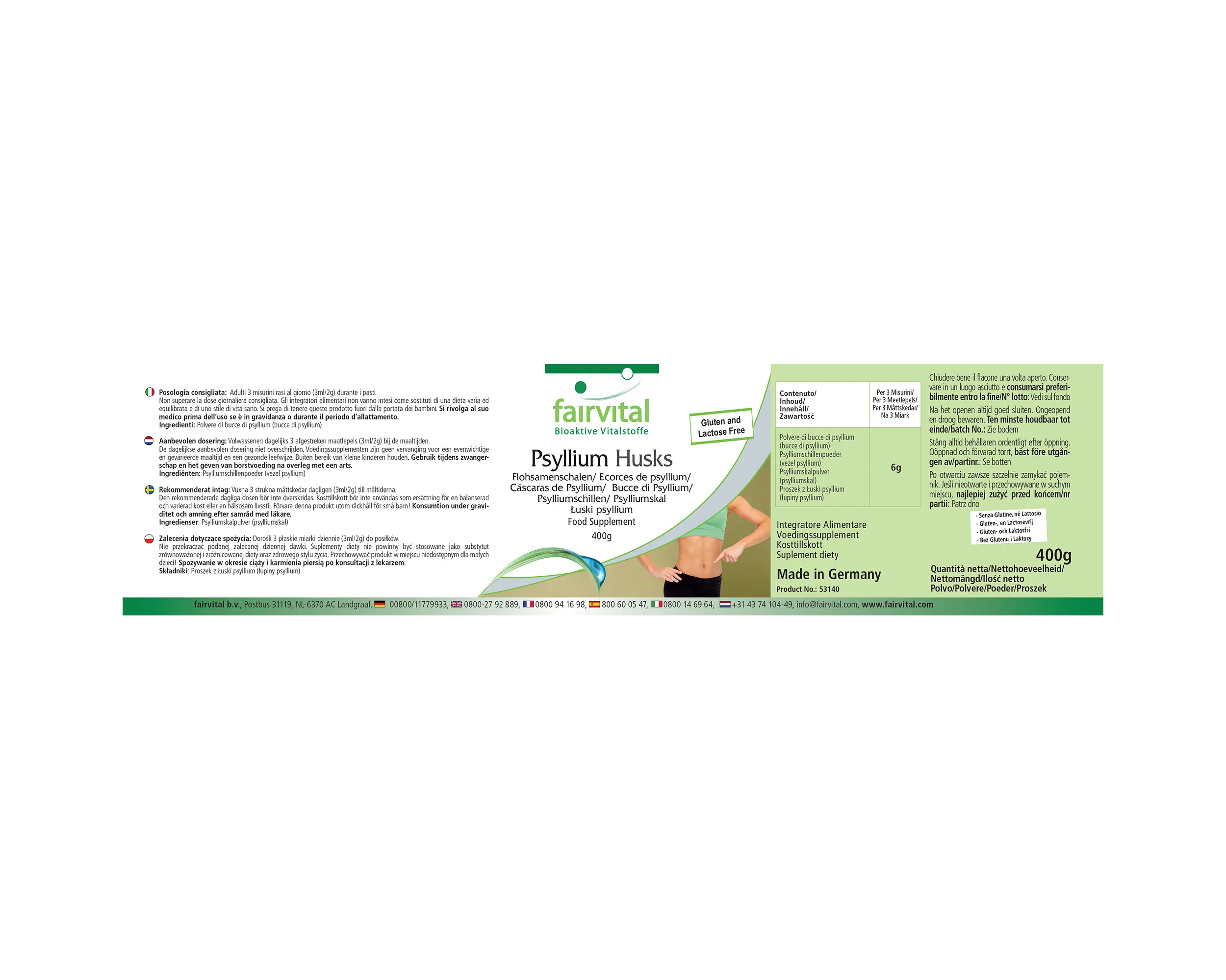 Flohsamenschalen Pulver 400g - Low-Carb - Ballaststoffreich - Psyllium Husks - Hochdosiert und Vegan | Fairvital Flohsamenschalen Pulver 400g - Low-Carb - Ballaststoffreich - Psyllium Husks - Hochdosiert und Vegan | Fairvital