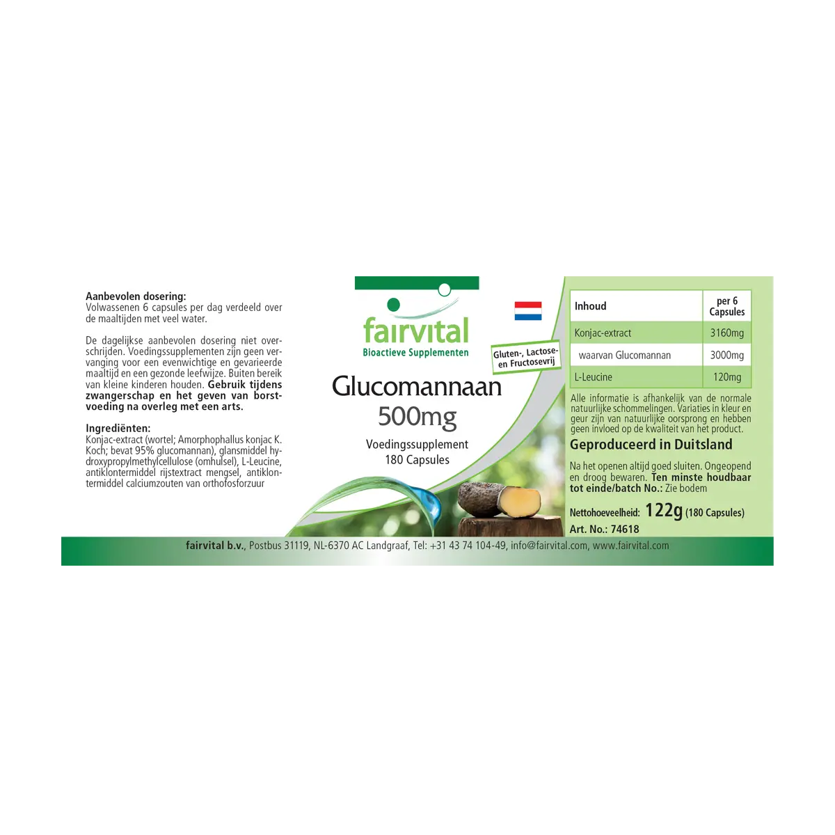 Glucomannan 500mg - Konjakwurzel - 180 Kapseln - Hochdosiert und Vegan | Fairvital Glucomannan 500mg - Konjakwurzel - 180 Kapseln - Hochdosiert und Vegan | Fairvital