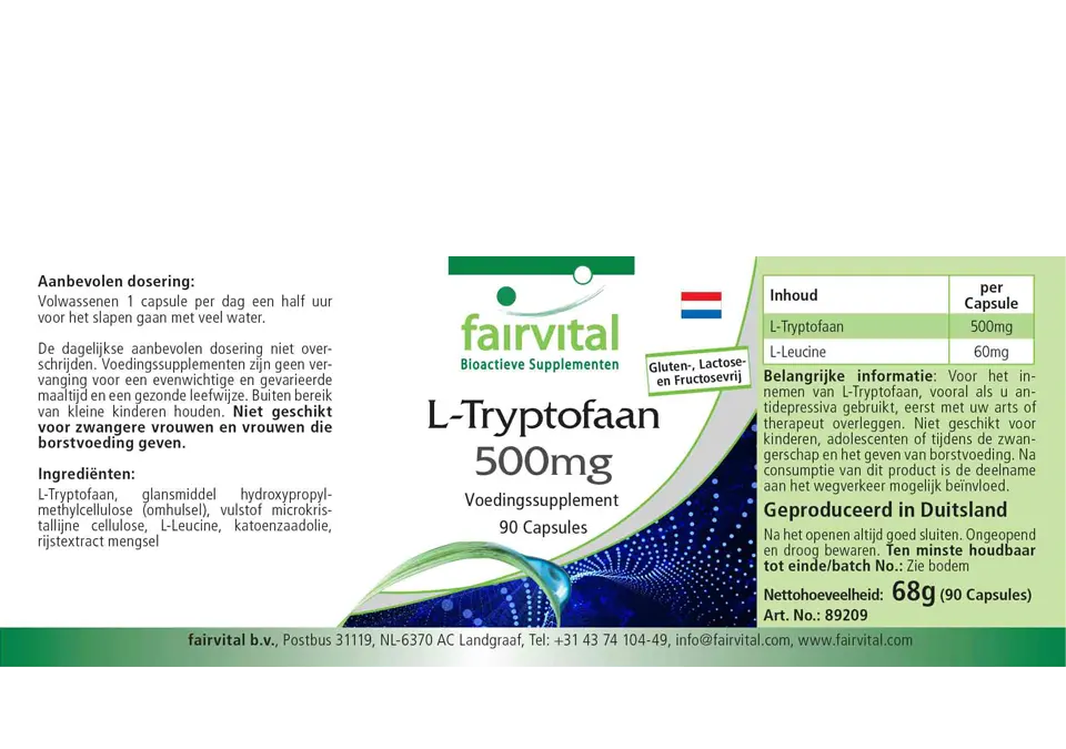 L-tryptophan 500mg - 90 capsules