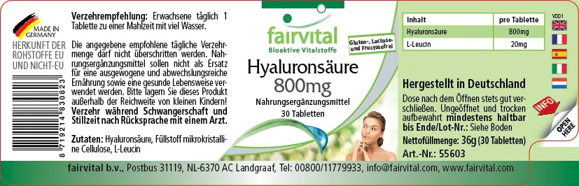 Hyaluronzuur 800mg