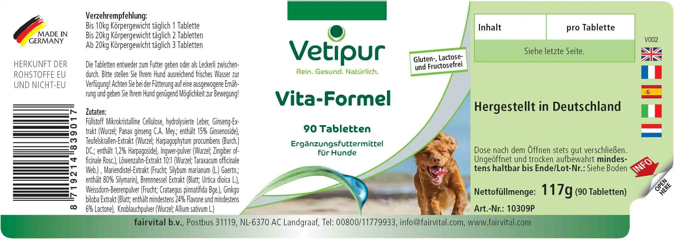 Formule Vitalité - 90 comprimés pour chiens | Vetipur