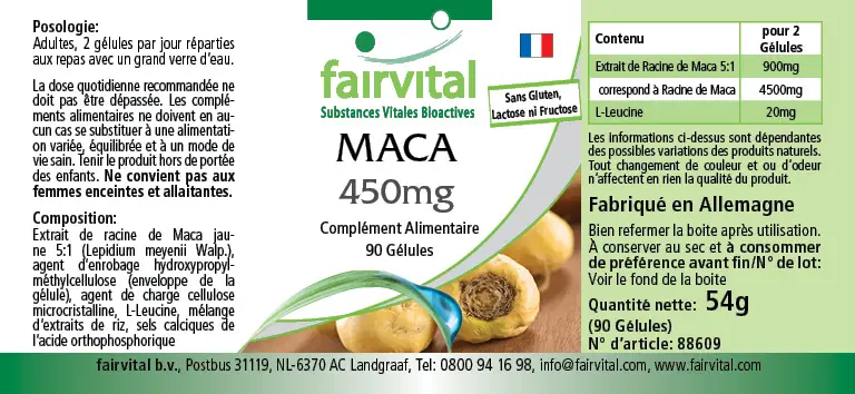 Maca 450mg - 90 capsules