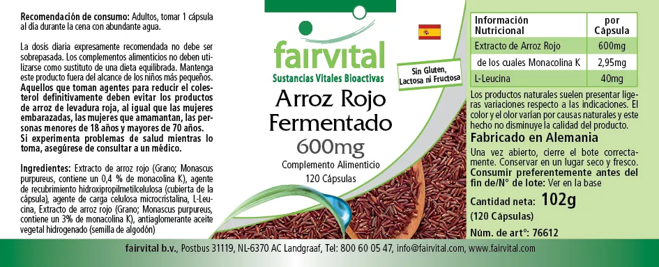 Riso rosso fermentato 600 mg