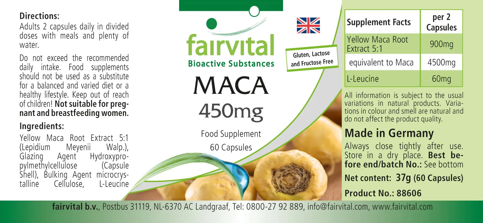 MACA 450mg - 60 Capsules