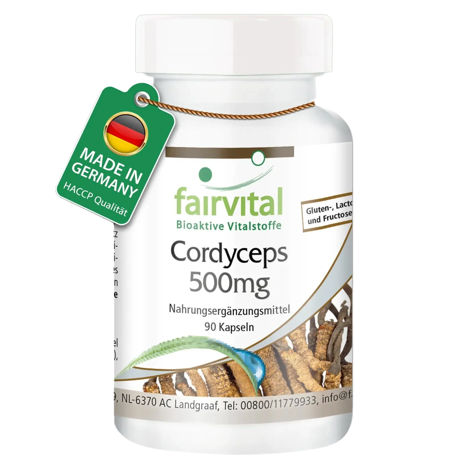 Cordyceps 500mg - 90 Kapseln - Cordyceps Sinensis (Raupenpilz) - Hochdosiert und Vegan | Fairvital Cordyceps 500mg - 90 Kapseln - Cordyceps Sinensis (Raupenpilz) - Hochdosiert und Vegan | Fairvital