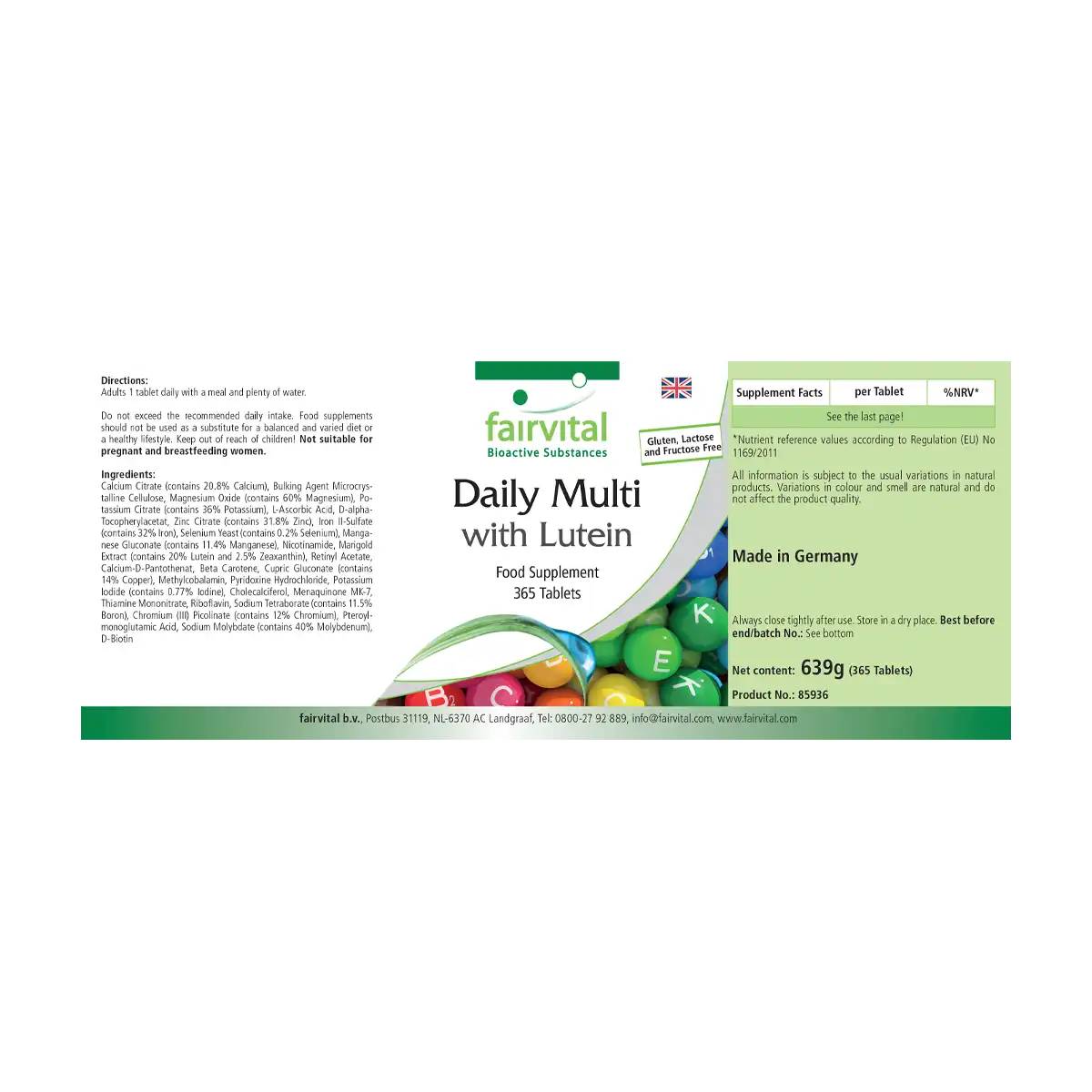 Daily Multi mit Lutein 365 Tabletten