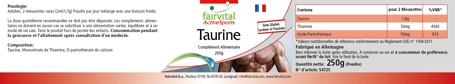 Taurine 250g poudre