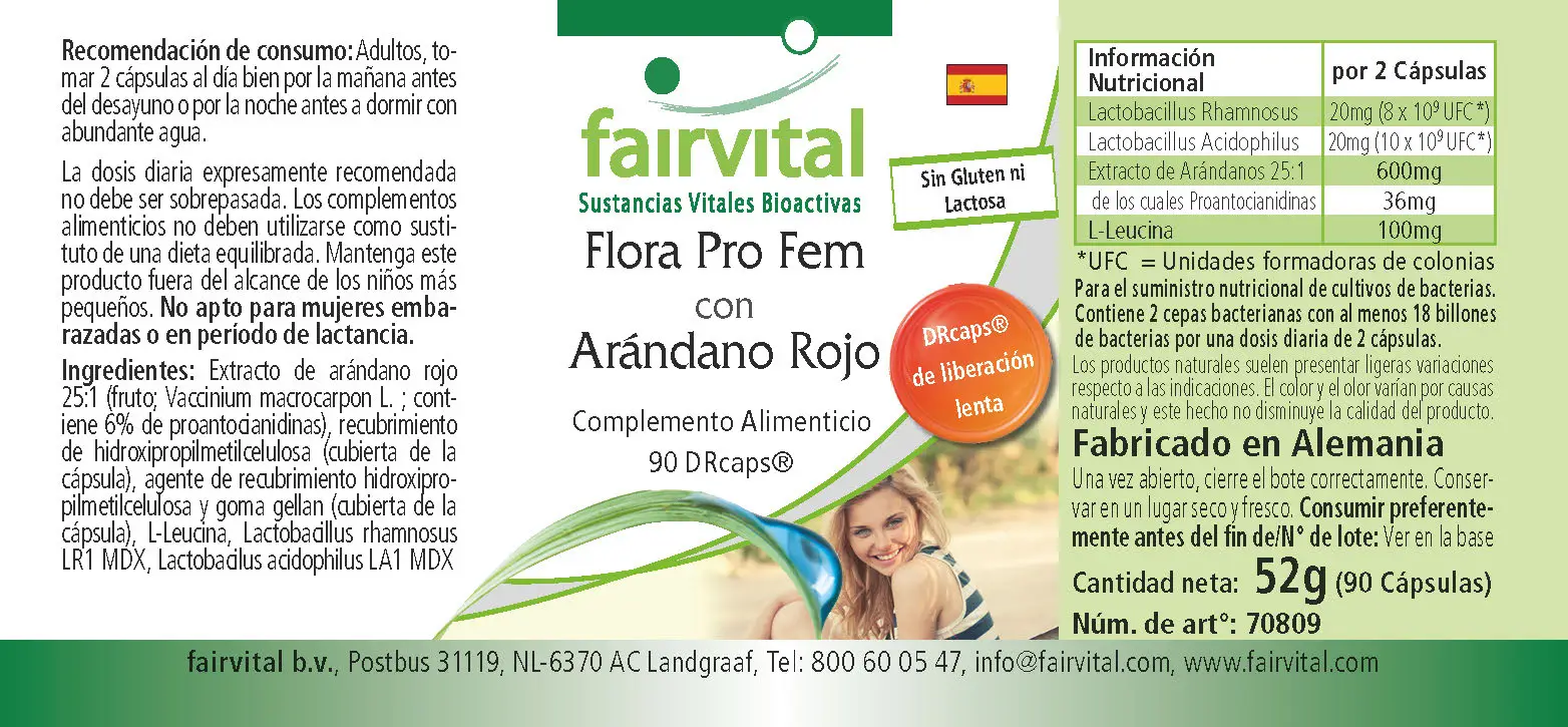 Flora Pro Fem avec Cranberry - 90 DRcapsule