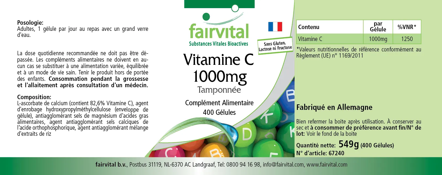 Buffered vitamin C 1000mg - 400 capsules