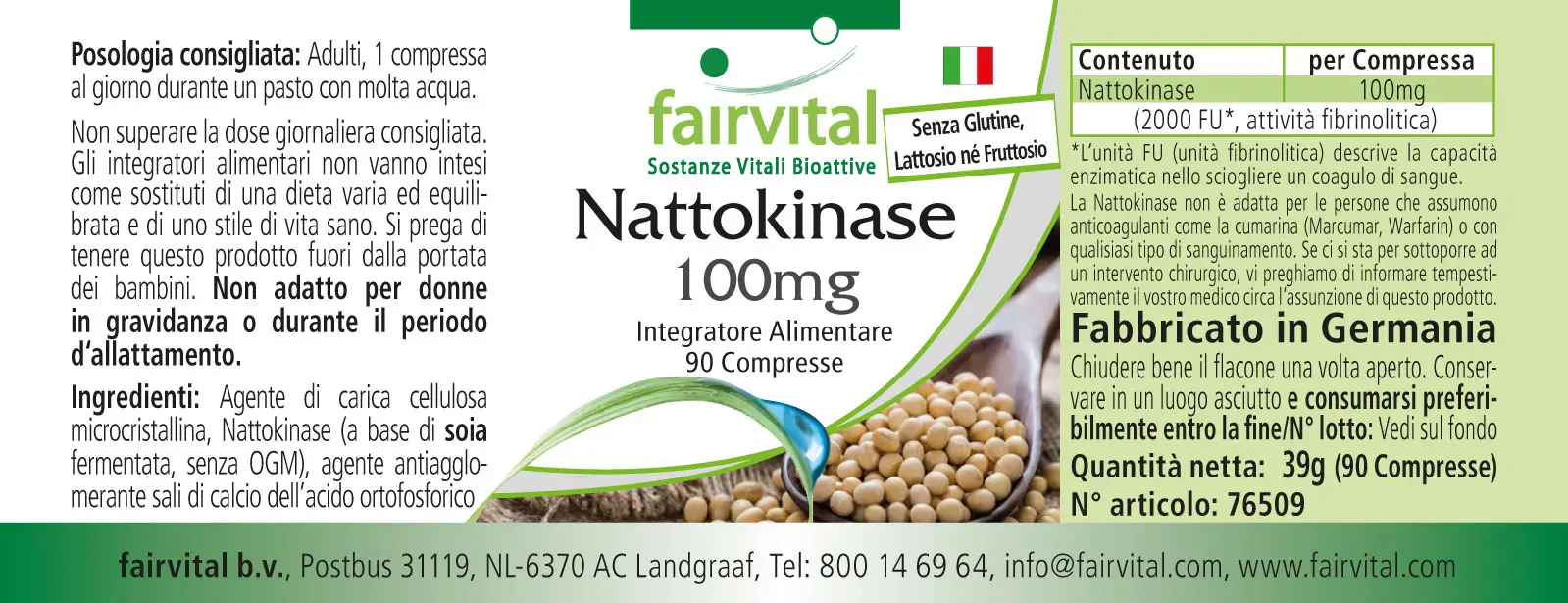 Nattokinase 100mg - 90 tabletten