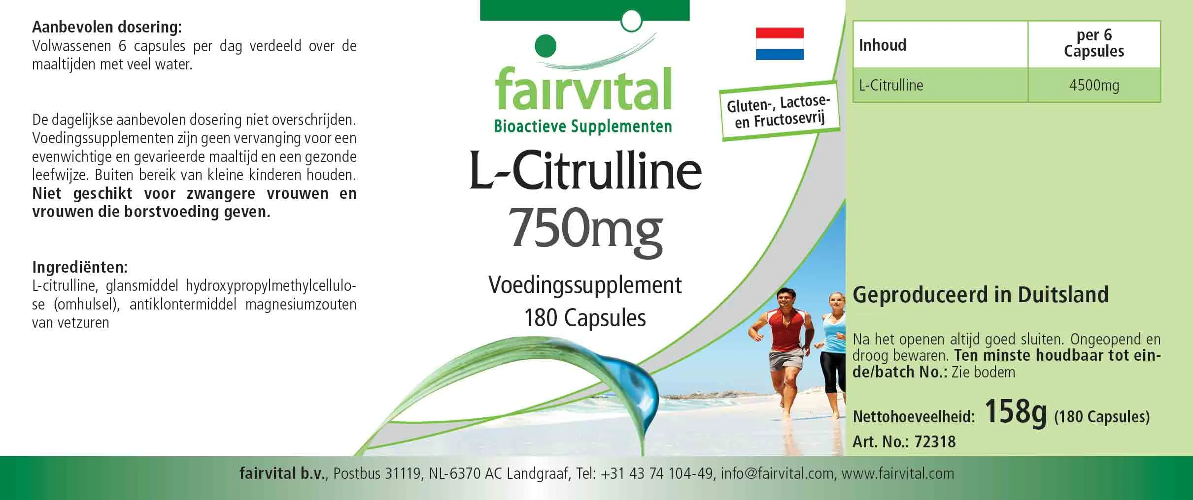 L-citrulline 750mg -180 capsules