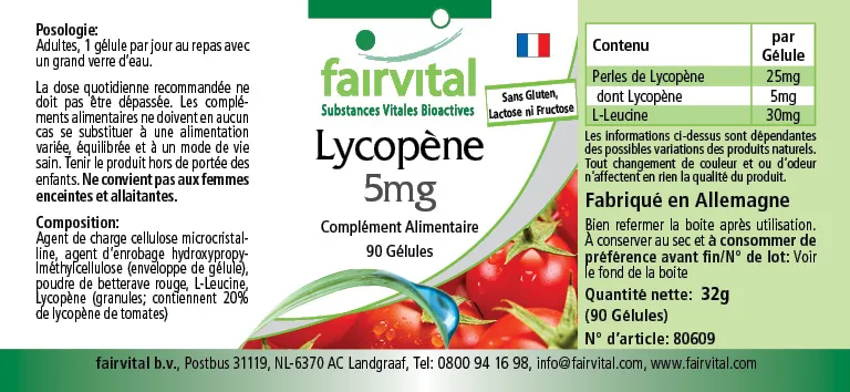 Lycopène 5mg - 90 capsules