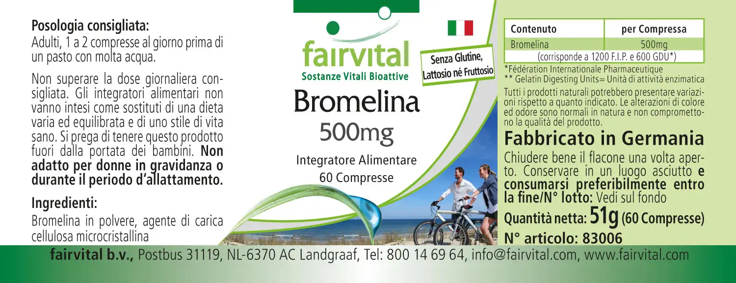 Bromelain 500mg - 60 tablets