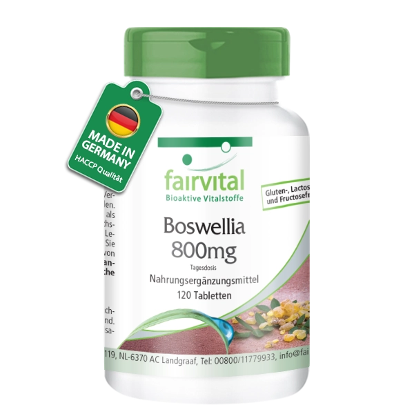 Boswellia 400mg - Boswellia Serrata - Indischer Weihrauch - 120 Tabletten - Hochdosiert und Vegan | Fairvital