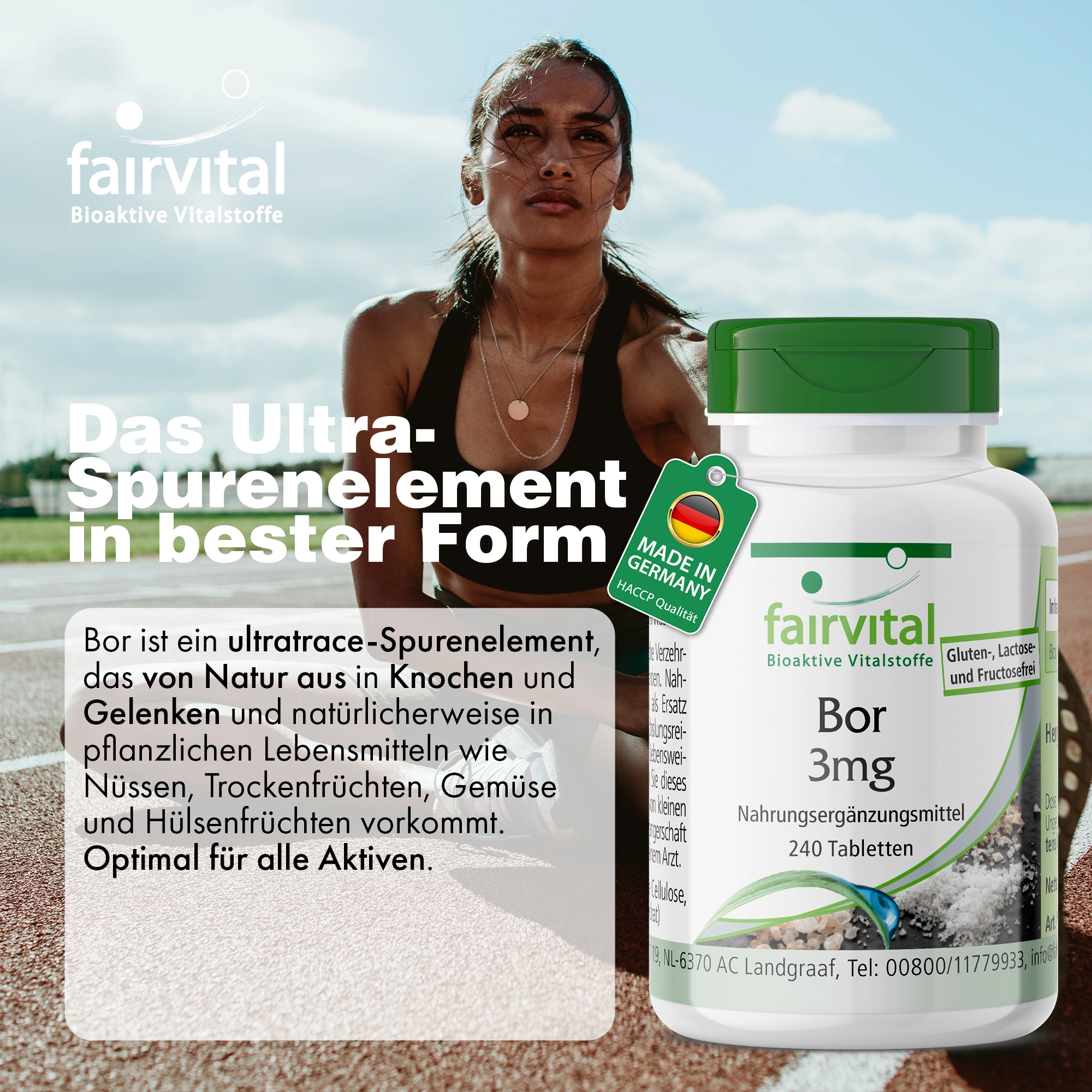 Bor 3mg - 240 Tabletten - Schluckfreundlich - essenzielles Spurenelement - vegan | Fairvital