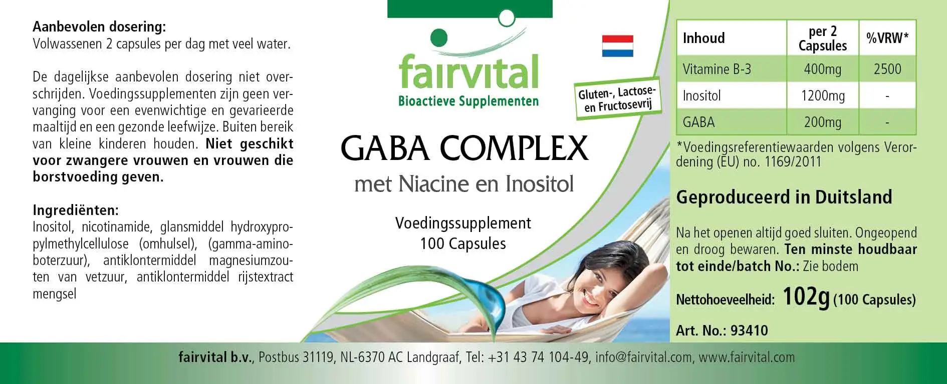 GABA complex with niacin and inositol - 100 capsules