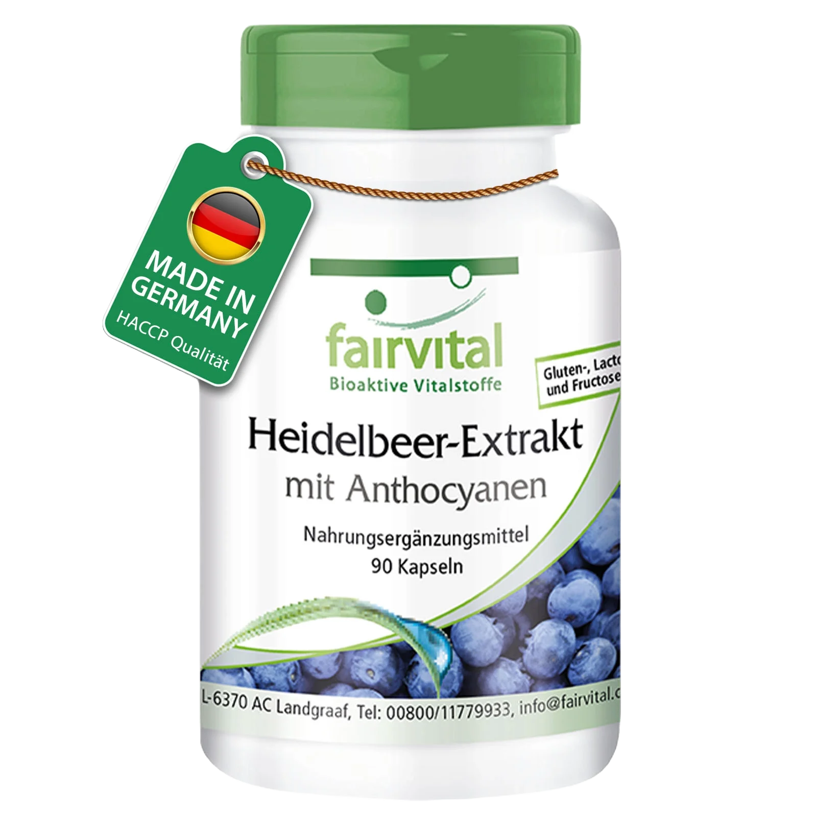 Heidelbeer-Extrakt mit Anthocyanen - 90 Kapseln - 25% Anthocyane - Hochdosiert und Vegan | Fairvital Heidelbeer-Extrakt mit Anthocyanen - 90 Kapseln - 25% Anthocyane - Hochdosiert und Vegan | Fairvital