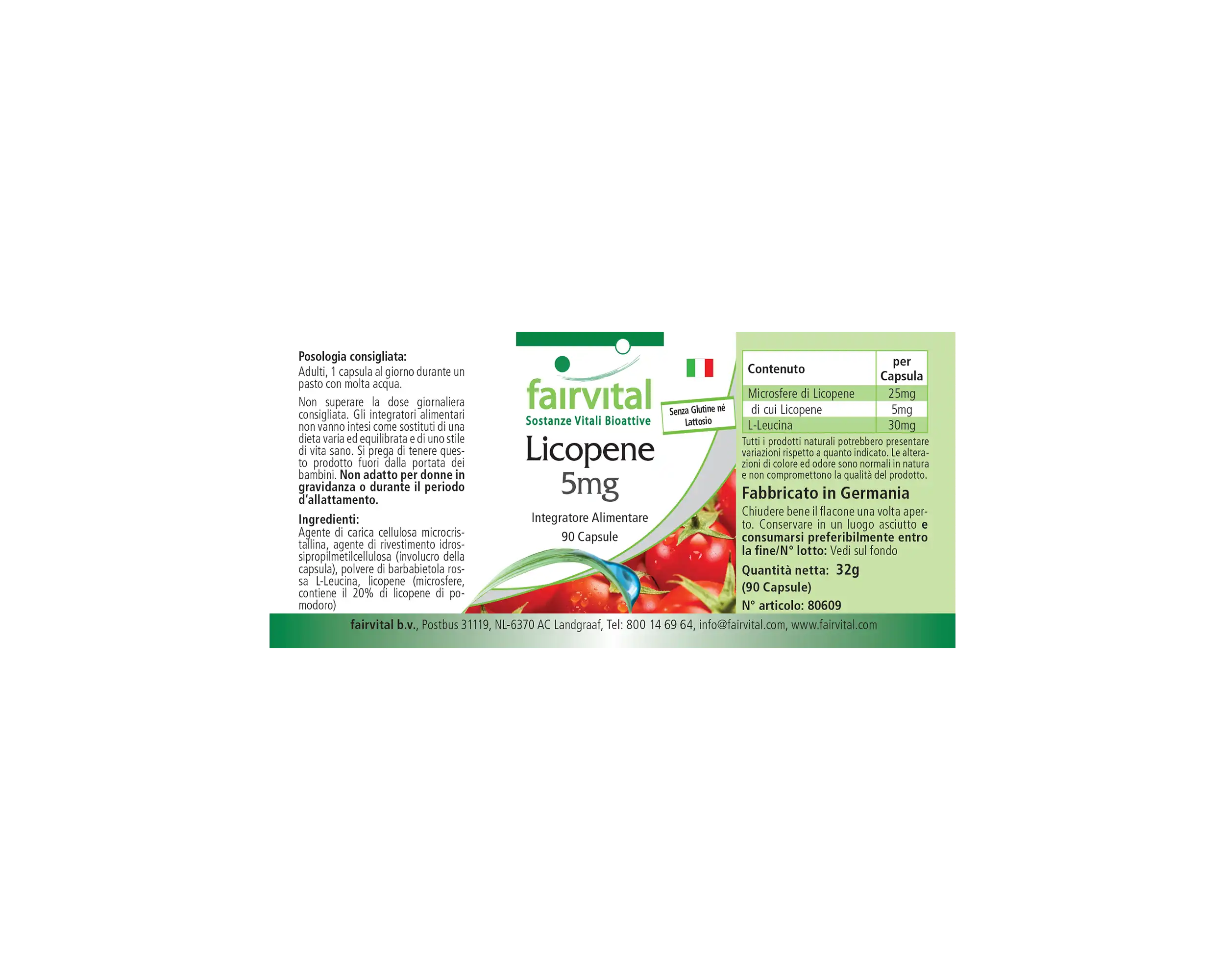 Lycopin 5mg - 90 Kapseln - aus Tomatenextrakt - Hochdosiert und Vegan | Fairvital