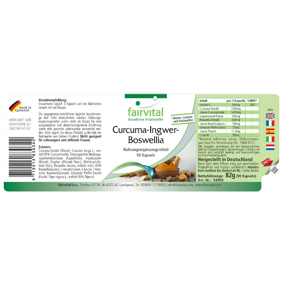 Curcuma, Zenzero & Boswellia - 90 Capsule