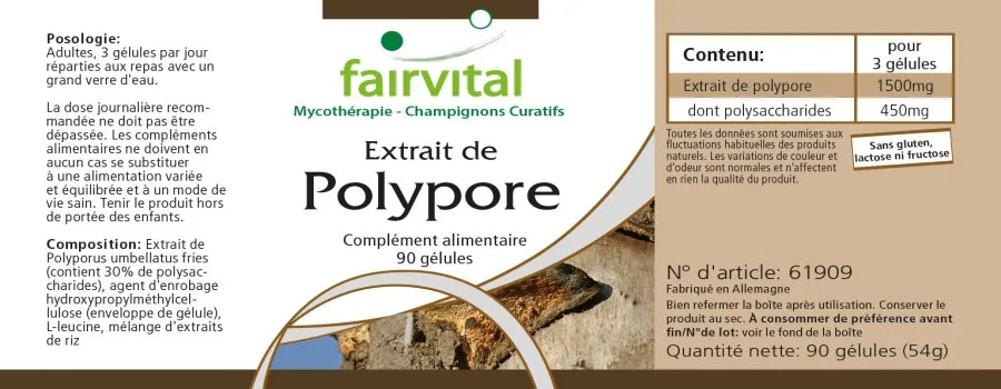Extrait de Polyporus - 90 gélules Extrait de Polyporus - 90 gélules