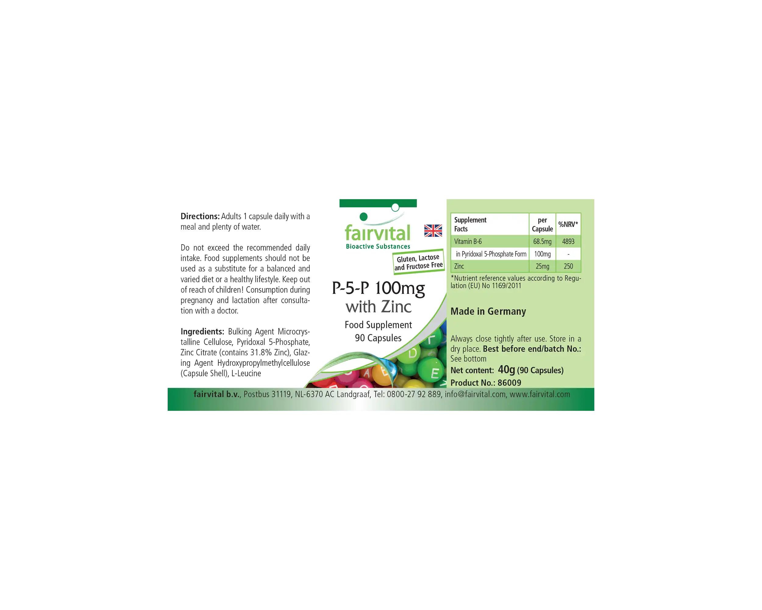 P-5-P 100mg met zink - actieve vitamine B6 - 90 capsules